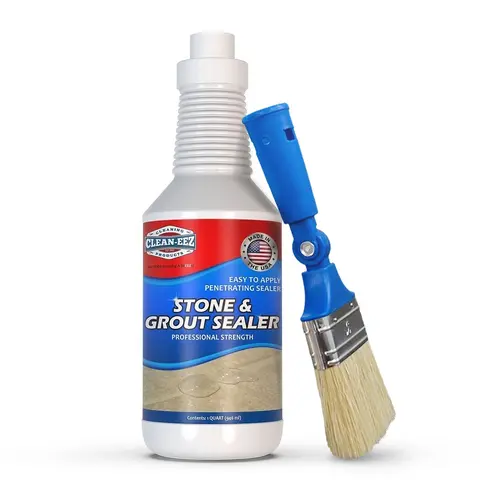 Grout & Stone Sealer with Applicator Brush, Blocks Stains & Mold, Tile & Natural Stone, 32oz | Clean-eez