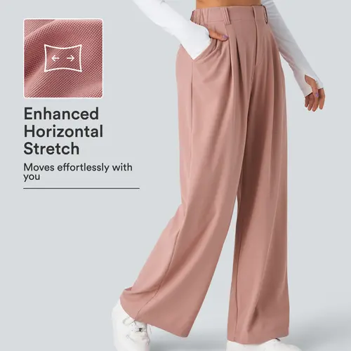 Halara Flex High Waisted Pocket Wide Leg Waffle Work Pants #BackToSchool