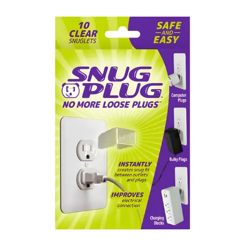 Snug Wall Outlet Plug Cover - Grip-Enhanced Plug Stabilizer, Easy-to-Remove for Everyday Electrical Devices, 10-Pack