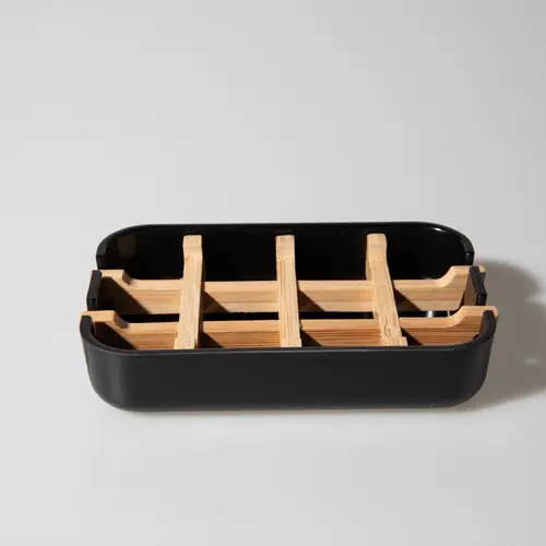 Eco-friendly Bamboo Self-Draining Soap Dish
