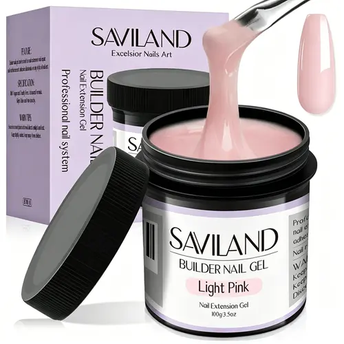 SAVILAND 60g Solid Builder Nail Gel Non-Sticky Sculpting Gel for Nail Art | 3d Sculpting Molding Gel for Carving Pattern Extension, Clay like Texture with Sequins Chrome Powder, Nail Art Home Manicure