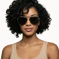 DAX EYEWEAR Women's Oversize Polarized Pilot Aviator Sunglasses - Metal Alloy Frame, TAC UV400 Lenses, Hair-Friendly Design