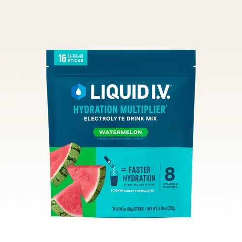 Liquid I.V. Hydration Multiplier - Watermelon - Hydration Powder Packets | Electrolyte Powder Drink Mix | Convenient Single-Serving Sticks | 8 Vitamins & Nutrients | 1 Pack (16 Servings)