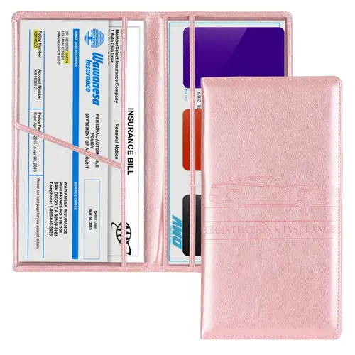 Car Registration and Insurance Card Holder, Magnetic Closure Durable Vehicle Organizer, Essential Car Document Wallet and Car Accessory for Women and Men