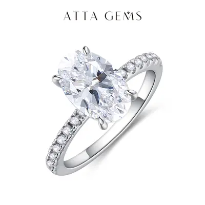 Oval Shape 3.5CT D VVS1 Synthetic Moissanite Ring, Women's Elegant Engagement Ring Band, Ideal for Anniversary Party & Daily Casual Wear, Wedding Gift (R025), Engagement Rings summerwins,summerwins