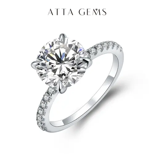 Women's 3CT Round Cut Synthetic Moissanite Ring, Wedding & Engagement Ring, Ideal for Daily Wearing, Birthday Gift R024, Engagement Rings summerwins