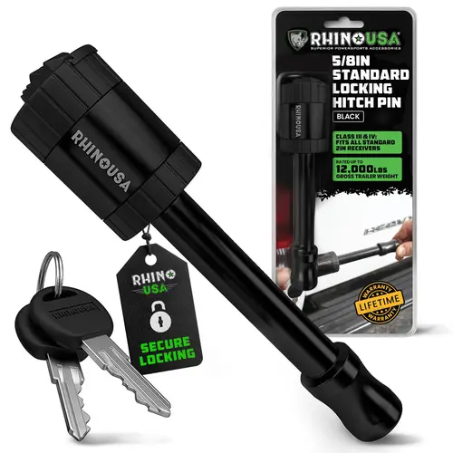 Rhino USA Trailer Hitch Pin (2 Inch) Patented 5/8" Locking Receiver Hitch Pins for Class III IV Hitches