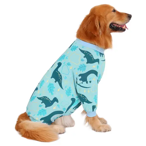 HDE Dog 1-Piece Pajama Jumpsuit - Buffalo Plaid Graphic, Warm Cotton, Breathable, Soft Stretchy Fabric, Shedding-Preventing Universal Costume for Medium to 3XL Large Breed Dogs (Including Husky) - Pet Clothing, Husky Clothes