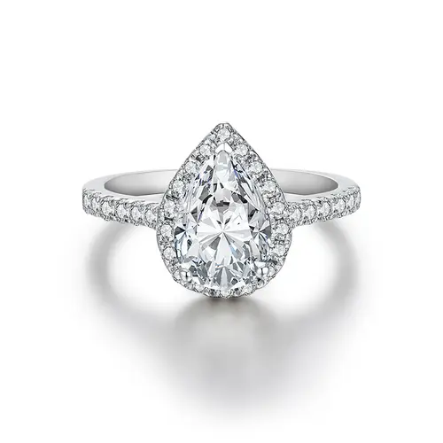 2CT Prong Set Pear Cut Synthetic Moissanite Ring - 925 Sterling Silver Elegant Fashion Wedding Ring for Adults, Ideal Gift for Engagement Anniversary, summerwins tiktokshopbacktoschool yes