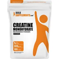 BulkSupplements Micronized Creatine Monohydrate Powder - Gluten Free, Additive Free Dietary Supplement for Athletic Workout, Bulk Pack Value for Regular Training - 500g-1kg, 5g/7g per Serving, Sugarless, Gym
