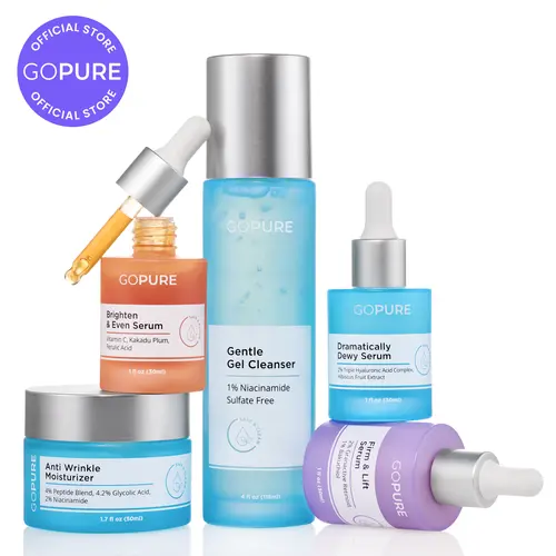GOPURE Skincare Essentials Set - Dewy Hydrating Face Moisturizer, Vitamin C Serum, Firm & Lift, Dramatically Dewy Serum for Daily Use
