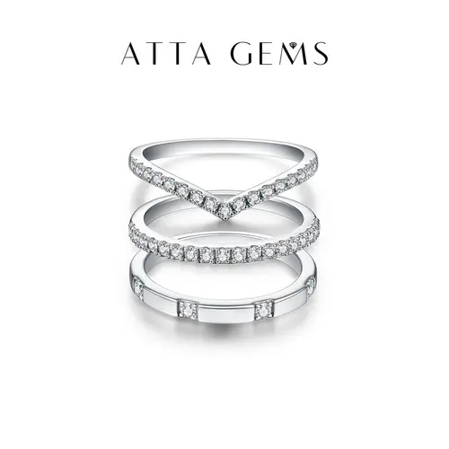 Synthetic Moissanite Stackable Band Ring - Unisex Fit, Elegant Engagement Ring, Daily Wear Jewelry, Anniversary Gift R001 summerwins