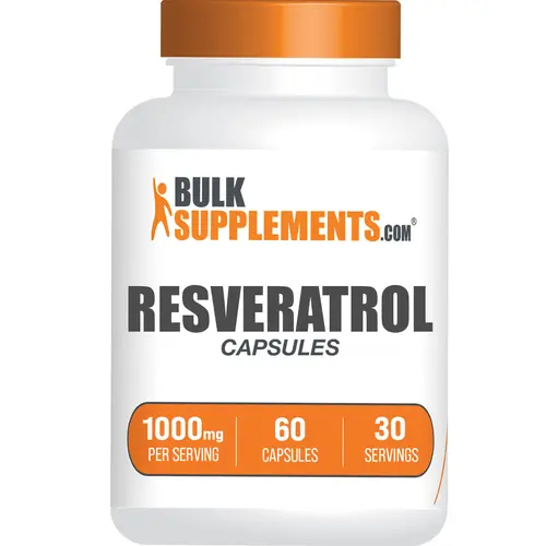 BULKSUPPLEMENTS.COM Resveratrol Vitamin Capsules - 1000mg per Serving, 60 Count, Sugar Free, Gluten Free Dietary Healthcare Supplement for Anti-Aging, Immune Support, Anti-Inflammation, Cellular Health, Dairy Free