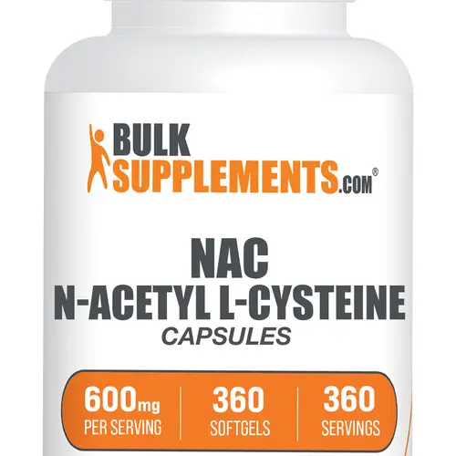 BulkSupplements N-Acetyl L-Cysteine (NAC) Capsules - Healthcare - Pure NAC -  360 Capsules - 600-1000mg per Serving