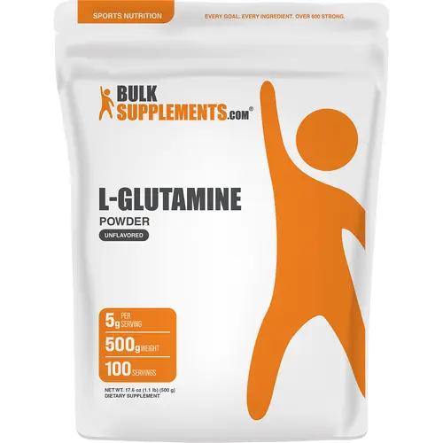 BulkSupplements L-Glutamine Powder - GF Dietary Amino Acid - Fitness Gym Healthcare Workout Supplement - 500g/700g - 5g/7g per Serving - All Flavors