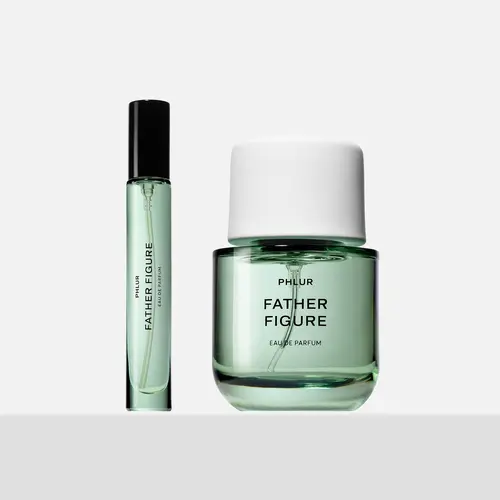 PHLUR Father Figure Eau de Parfum Duet - Full + Travel Size Perfume Set with Fresh Fig, Iris & Sandalwood (50mL + 9.5mL)