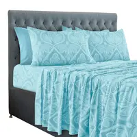 LUX DECOR 6-Pc Paisley Sheets & Solid Embroidered Bedsheet Set- Queen Sheets & Pillowcases - Upto 16" Deep Pocket Hotel Luxury Sheets Cozy Comfy Breathable & Cooling Sheets - Decorative Bedsheet Set - Summer Gifts