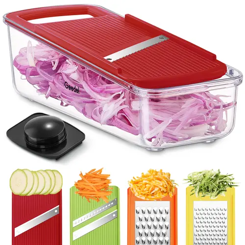 Geedel Stainless Steel Durable Vegetable Slicer - Multi-Purpose Kitchen Gadgets Utensils for Veggie, Fruit, Cheese, Cabbage Cutting Shredding Grating, Vegetable Cutting Slicer