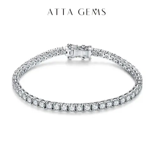Women's D Color VVS1 Synthetic Moissanite Tennis Chain Bracelet - Unique Design Premium Artificial Gemstone Accessory, Elegant Jewelry Bracelet for Birthday Gift Ideas, Gifts for Women Adults Female, B001, Unisex