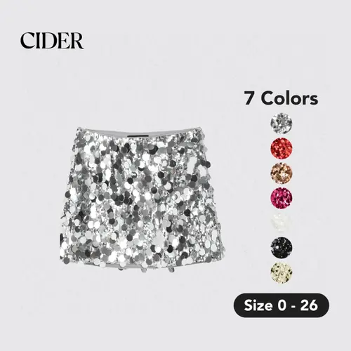 Sequin Mid Waist Mini Skirt