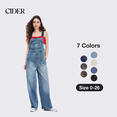 Cider Denim Pocket Wide Leg Jumpsuit