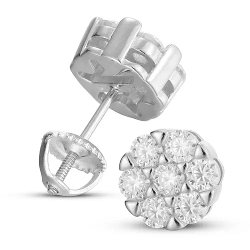 UCCIYO New Round Earrings Synthetic Moissanite Luxury Unisex 925 Sterling Silver D VVS White Synthetic Moissanite Hip Hop Jewelry Gift【#E8】