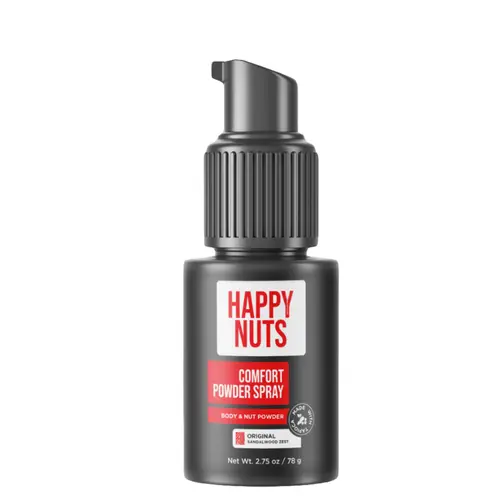 HAPPY NUTS Comfort Powder Spray: Anti Chafing, Aluminum-Free, Sweat and Odor Control for Jock Itch, Groin and Men's Private Parts