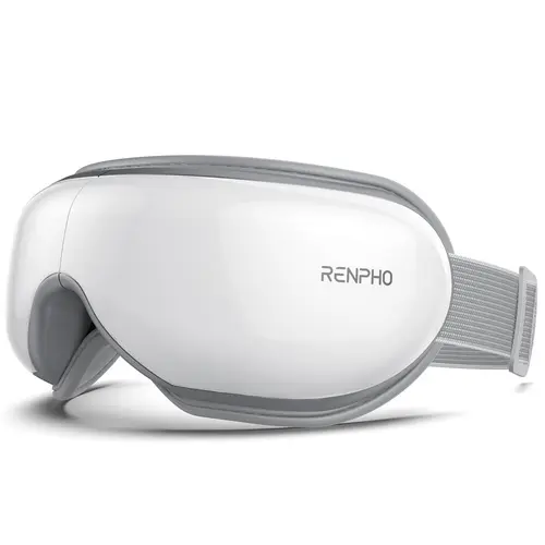 Renpho Eyeris 1 Eye Massager - ABS Plastic, 5 Modes, Heat, Vibration, Bluetooth Music, Compact Rechargeable, Battery Powered, 2 Levels, Micro-USB Port, Gifts for Adulting Women, Self-Care Gadget