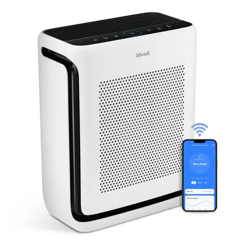 Levoit Vital 200s AC Air Purifier - Room Appliances, Wireless Smart WiFi, 3-Stage Washable HEPA Filter, 500cfm, High/Medium Fan Speeds, Anti-Allergy, Pet Hair/Smoke Removal, Pet Odor Control, Manufacturer Warranty, for Large Home Rooms Up to 1900 Ft²