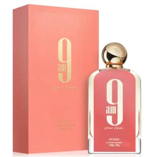Afnan 9AM Pour Femme Full-Size Aromatic Perfume for Women - 3.4 oz (100 ml) Citrus Floral, Citrus Musk Amber Scent, Blackcurrant, Berry, Fruit-Flavored Fragrance for Beauty & Selfcare, Citrus Floral Fragrance