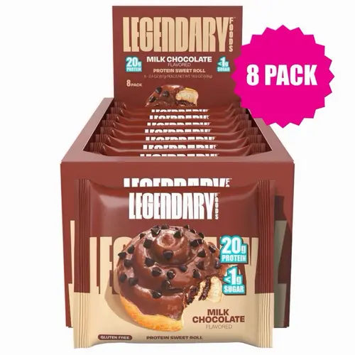Legendary Foods Chocolate Protein Sweet Roll (8-Pack) - 20g Protein, 5g Net Carbs, Gluten Free