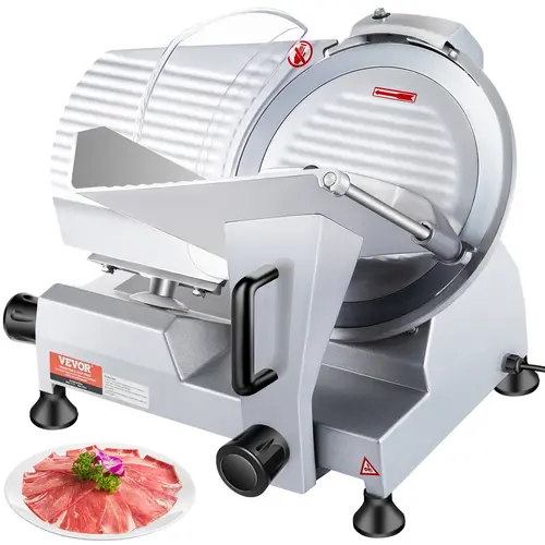 【Summerfinds】VEVOR Commercial Meat Slicer Max. 320W 12-inch Carbon Steel Blade Electric Food Slicer350-400RPM Electric Deli Food Slicer0-0.6 inch Adjustable Thickness for Commercial and Home UseMeatCheesesBread, Slicing Machine, Non-Slip, Handles Frozen M
