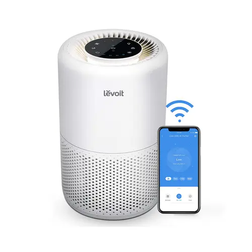 Levoit Core200S Smart WiFi Air Purifier with 3-in-1 Filter Element, App & Amazon Alexa Voice Control, Captures Allergens, Viruses, Pollutants, Smoke, Dust, Pet Odors, 24dB Quiet for 183 Ft²/17 M² Bedroom Home Use, Hepa Filter Element, App Tracks Filter Li