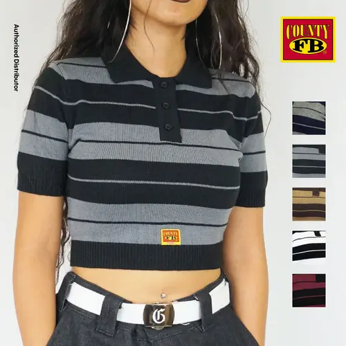 FB COUNTY Women's Charlie Brown Crop Top Shirt FBCOUNTY Casual Short Sleeve Shirts Button Up Shirt Sexy Hip Hop Chicano Fashion Harem (XS to 2XL)