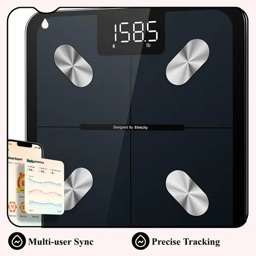 Etekcity Smart Rectangular Weight Scale - Digital BMI Scale, Body Fat & Muscle Mass Monitor, Accurate Bluetooth Healthcare Home User Health Equipment, TikTokShopHolidayHaul Deal ESF-551