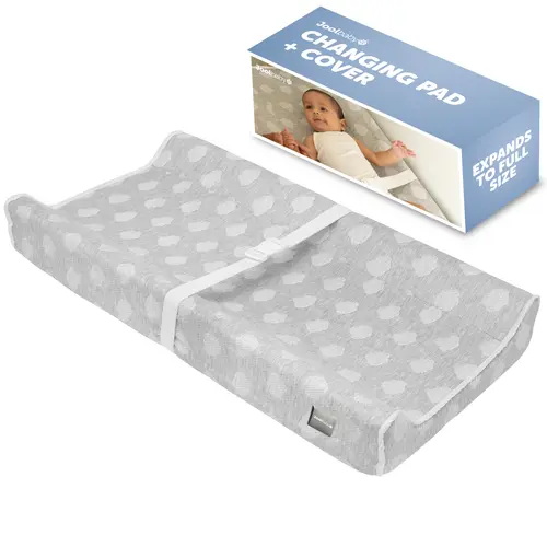 Jool Baby Soft Changing Pad + Washable Cover, Non-Slip - Fits Standard Changing Tables & Dressers