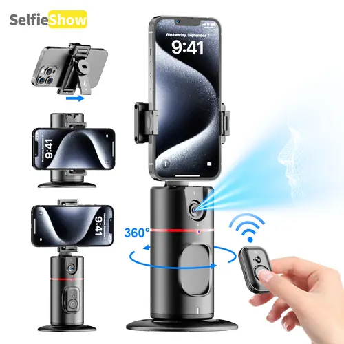 Phone Gimbal Stabilizer, 360° Rotatable Phone Live Broadcast Bracket with Wireless Remote Control, Rechargeable Adjustable Phone Desktop Stand for Phone Shooting, Phone Photography Accessories, Selfie Stand