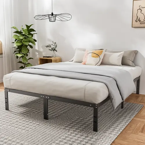 Sweetcrispy Plus Bed Frame，Heavy Duty Metal Platform Bed Frames with Storage Space Under Frame, 14 Inches, Sturdy Steel Slat Support,,dorm essentials,home decor