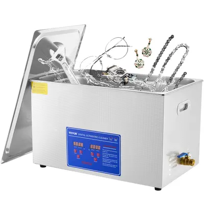 【DealsForYouDays】VEVOR Professional Ultrasonic Cleaner Max. 30L Ultrasonic Jewelry Cleaner with Digital Timer & HeaterStainless Steel Industrial Sonic Cleaner 40kHz for GlassesWatchesRingsSmall Parts, Cleaning