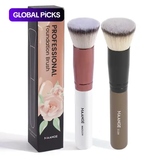 MAANGE Multi-color Professional Liquid Foundation Brush, 2 Counts/set Beauty Blender Face Makeup Brush, Fashion Makeup Tool for Women