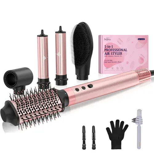 Brightup 5 in 1 Professional Hot Air Styler,110,000 RPM Multi-Styler,Easily Create Curly/Straight Hair Comfort Christmas Gifts Holiday Gift MothersDayGift tiktokshopspringglowup summerwins,summerwins,dorm essentials