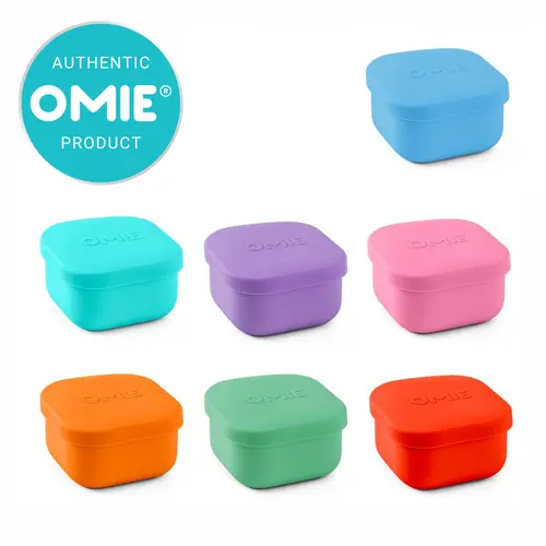 OmieLife OmieSnack Square Silicone Food Storage Container - 9.4 oz (1.2 cups) Kitchenware Accessory with Airtight Leakproof Lids, BPA-Free, Oven-Safe, Non-Toxic, Freezeable Non-Glass Leakproof Lunch Box for Kid Lunch Packing, Packing Lunch For My Kid