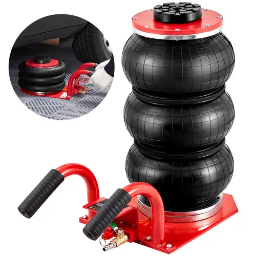 【Summerfinds】VEVOR 3-Ton/6600 lbs Triple Bag Air Jack, Car Repair Tools with 6 Steel Pipes, 17.7 in/450 mm Lift Height, 3-5 s Fast Lifting, Side Handles, Automotive Vehicle Tool for Car Garage Vehicle Lifts