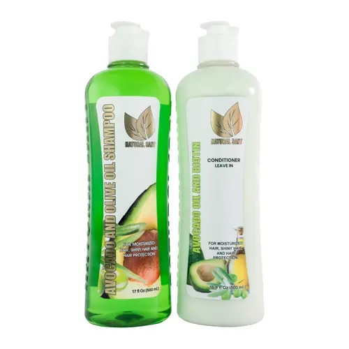 Natural Sant Avocado shampoo & hair treatment set with Biotin and Olive Oil (16 FlOz/ 500 ml) - Hydrate and moisturize Moisture Hydrating