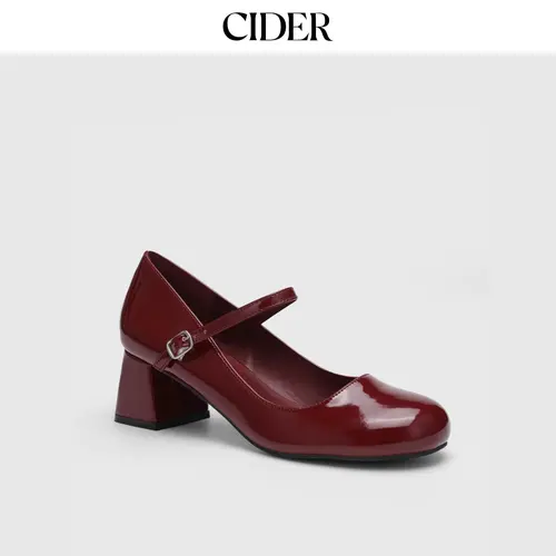Patent Leather Chunky Heeled Mary Jane Shoes SohoChic