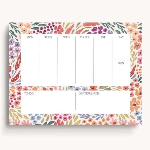 Elyse Breanne Design Monthly Weekly Planner Notepad, 8.5x11 in, Monday-Sunday Layout, 50 Sheets, Tear-Off To-Do List Pad for Office Stationery Supplies
