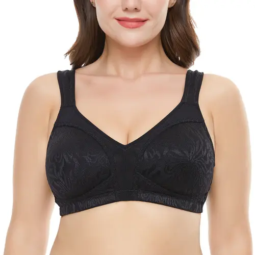 Wingslove Plus Size Minimizer Bras For Women Non Padded Comfort Full Coverage Wireless Bra Wirefree Breathable