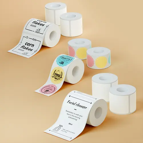 NIIMBOT 3-Roll Set Direct Thermal Stickers for B-Series Thermal Label Printer, Self Adhesive Wrap Labels, Waterproof Decals for Mason Jars, Barcode/QR Code/Logo Compatible, High Quality
