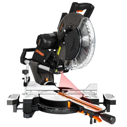 #sohochic DOVAMAN 12 Inch Dual-Bevel Miter Saw 15-Amp 3800RPM, Ambidextrous Operation, 4.2x13in Cutting Capacity, Laser Guide, 0-45° Bevel & Miter Cut,#Summervibes