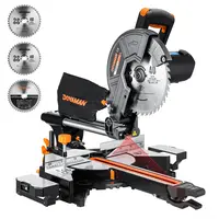 #summerfinds DOVAMAN 10in 15A Single Bevel Sliding Miter Saw, w/3 Blades, 4500/3200RPM, Max Cut 3.5x13.4in, 9 Positive Stops for Wood, PVC or Soft Metal,#Summervibes Wood Cutting Machine Tool
